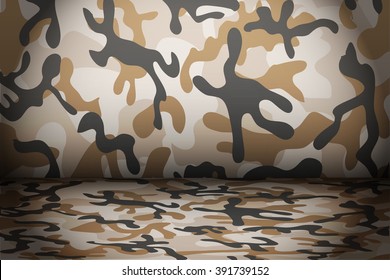 Desert Camouflage background. Mockup for presentation items. Vector Illustration.