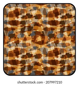 Desert camouflage button. Vector illustration.