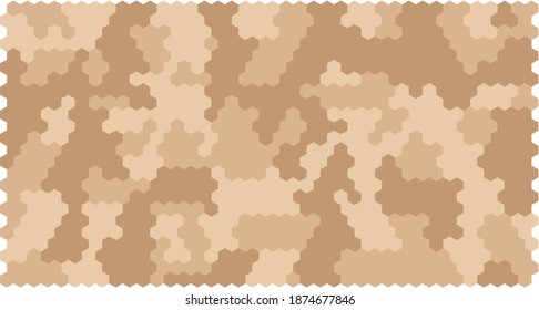 desert camouflage pattern with hexagonal style