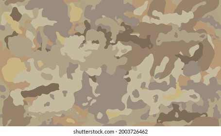 Desert camouflage pattern. Military camo fashion print. Camouflage seamless pattern.