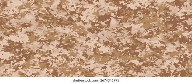Patrón de camuflaje del desierto con tonos tierra cálidos y Formas orgánicas, perfecto para el diseño militar, tela o uso de fondo.