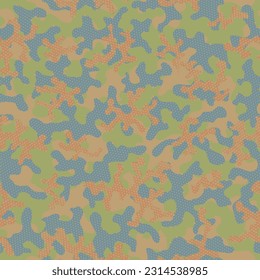 Desert Camouflage Seamless Pattern. Camouflage Background Brown Repeated Modern Vector Texture. Beige Repeated Camo Graphic Wrapping. Khaki Seamless Military Graphic Backdrop. Camoflage