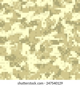 Desert camouflage seamless pattern in digit style