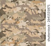 Desert Camouflage Seamless Pattern – Military Army Camo Texture for Fabric, Fashion, and Tactical Design. Midle Eastern Camo