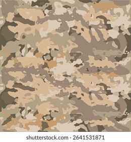 Desert Camouflage Seamless Pattern – Military Army Camo Texture for Fabric, Fashion, and Tactical Design. Midle Eastern Camo