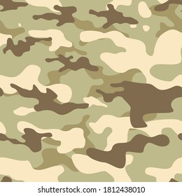 
Desert camouflage seamless pattern. Print on fabric on clothes. Vector