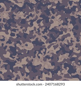 Patrón sin problemas del Camuflaje del Desierto. Textura de camuflaje Khaki Vector sin Maravilla Desenmascarado Arte. El Otoño Repetió El Diseño Gráfico Digital. Envoltura De Vector De Camo Repetido Beige. Camoflage