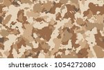 Desert camouflage seamless pattern. Vector military texture, beige camo clothing while hunting illustration. Khaki design style for t-shirt.
