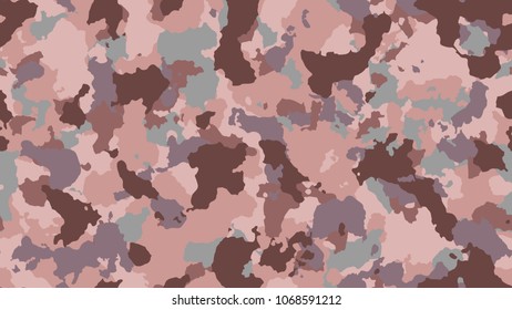 Desert camouflage seamless pattern. Vector military texture, army ?amo clothing while hunting illustration. Khaki design style for t-shirt.