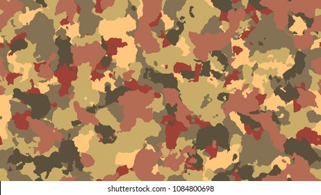Desert camouflage seamless pattern. Vector military texture, army camo clothing while hunting illustration. Khaki design style for print t-shirt.