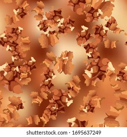 Desert camouflage of various shades of brown and beige colors. It is a colorful seamless pattern that can be used as a camo print for clothing and background and backdrop or computer wallpaper