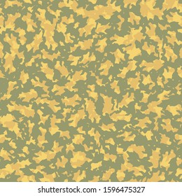 Desert camouflage of various shades of yellow, orange and green colors. It is a colorful seamless pattern that can be used as a camo print for clothing and background, backdrop or computer wallpaper