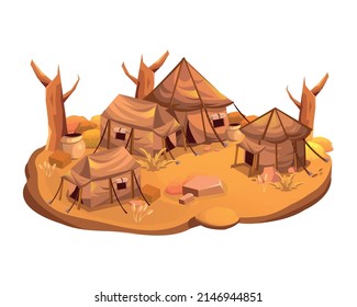 Escenario del Desert Camp. Caricatura o activo de juego