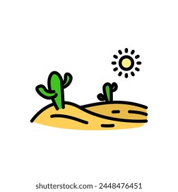 desert cartoon icon, isolated background
