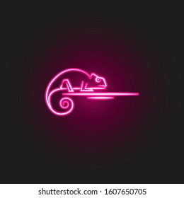 desert, chameleon, animal neon style icon. Simple thin line, outline vector of desert icons for ui and ux, website or mobile application
