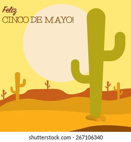 Desert Cinco De Mayo card in vector format.