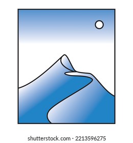 desert color line illustration vector design