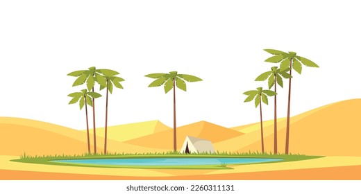 Desert composition with horizontal landscape view of natural dry sands vector illustration