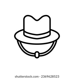 Desert Cowboy Outline Icon Vector Illustration