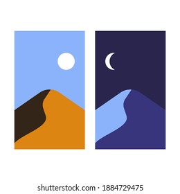 Desert Day and Night - Ornamental Simple Frame 