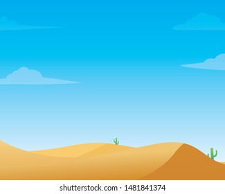 Desert in day time vector illustration suitable for wallpaper or background