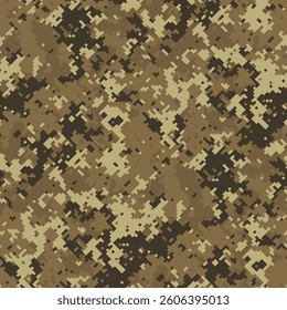 Desert digital camouflage pattern.  Seamless texture ideal for military, tactical, or outdoor designs.  Versatile background for websites, apparel, or packaging.