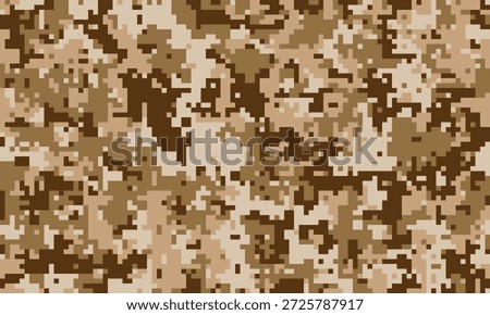 Desert digital camouflage pattern. Seamless texture ideal for backgrounds, fabric prints, militarythemed designs, or website elements.