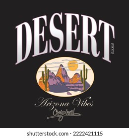 Desert Dreaming Arizona vibes, Western desert print design for t shirt. Arizona desert vibes vector artwork design.