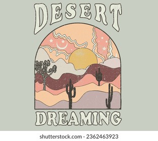 Desert dreaming. Joshua tree. Arizona desert vibes graphic print for fashion and others. Mountain modern art graphic print artwork for apparel, t shirt, sticker, poster, wallpaper and others.	