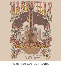 DESERT DREAMING NASHVILLE WILD WEST DISEÑO GRÁFICO CON ESTAMPADO DE CALAVERA DE VACA