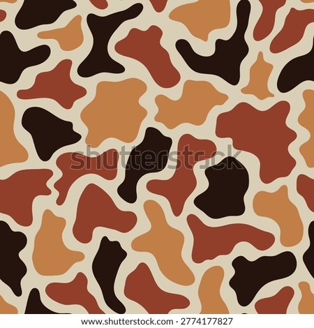 Desert Duck Hunter Camouflage Vector, Vintage Arid Marsh Seamless Pattern, Retro Brown Waterfowl Concealment, Heritage Earth Tone Hunting Texture