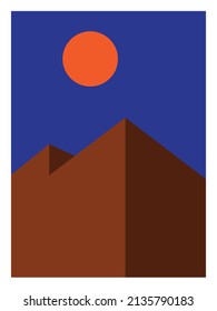 Duna del desierto fondo paisajístico de Egipto, imagen de arena en la naturaleza, paisaje desierto minimalista - Vector