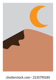 Duna del desierto fondo paisajístico de Egipto, imagen de arena en la naturaleza, paisaje desierto minimalista - Vector