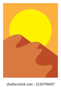 Desert Dune Egypt Landscape background, Sand in nature illustration, Minimalist desert landscape - Vector