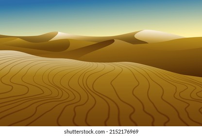 Desert dune vector landscape illustration
