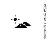 desert dunes icon sign vector