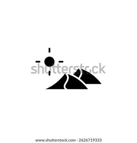 desert dunes icon sign vector