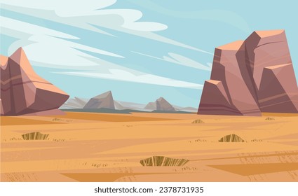 Desert Dunes Savana Africa Green canyon vector Background