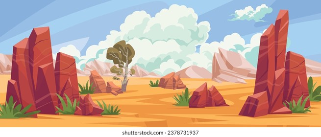 Desert Dunes Savana Africa Green canyon vector Background