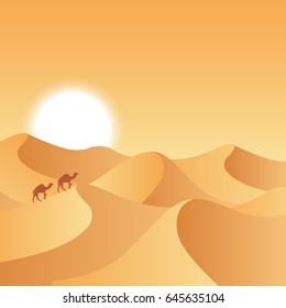 Desert dunes sunset landscape