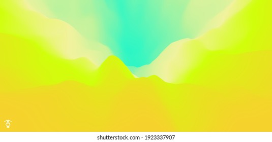 Desert dunes sunset landscape. Abstract background with dynamic effect. Creative design with vibrant gradients. 3D vector Illustration.