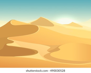 Desert dunes vector egyptian landscape background. Sand in nature illustration