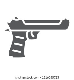 Desert eagle gun glyph icon, army and weapon, handgun sign, vector graphics, a solid pattern on a white background, eps 10.