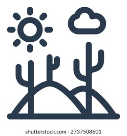 Desert ecosystem with cactus arid landscape