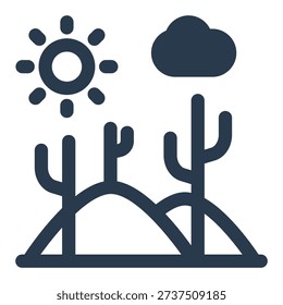 Desert ecosystem with cactus arid landscape