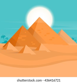 Beautiful Scene Great Pyramid Giza Famous Stock Vector (Royalty Free ...