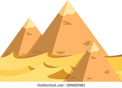 Desert Egyptian pyramid vector art and illustration