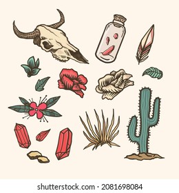 desert element vector can be used for pattern all over print clothing and for your logo.