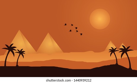 Desert Evening Natural Scenery Backgorund