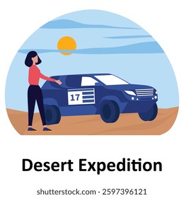 Desert expedition Vector illustration Vector Illustration Which can easily modify or edit

